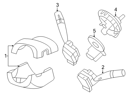 2007 Hyundai Entourage Shroud, Switches & Levers Steering Column Upper Shroud Diagram for 84850-4D100-VA