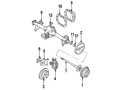 1993 Pontiac Firebird Rear Brakes Plate, Rear Brake Backing (LH) Diagram for 18012021