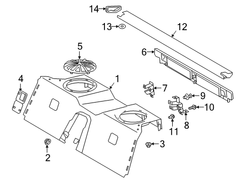 2021 Toyota GR Supra Interior Trim - Rear Body Package Tray Trim Nut Diagram for 90069-33031