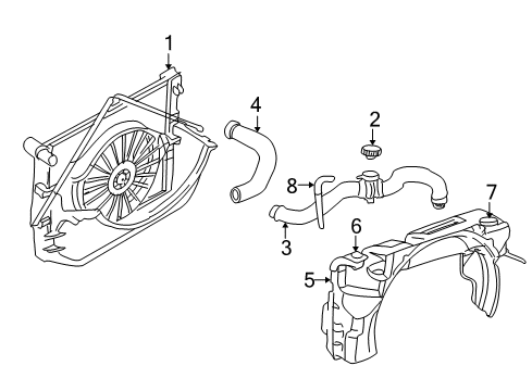 2003 Dodge Durango Radiator & Components Cap Diagram for 52028604