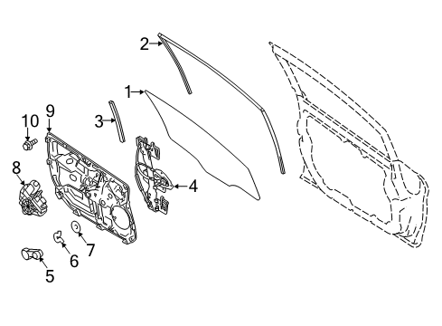 2015 Ford Fiesta Rear Door Run Channel Diagram for AE8Z-5421597-B