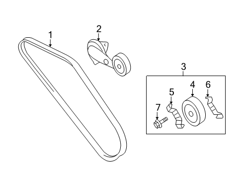 2006 Kia Sportage Belts & Pulleys V Belt Diagram for 977132D510