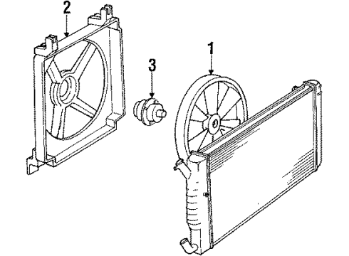 1996 Chevrolet Corsica Cooling System, Radiator, Water Pump, Cooling Fan Bracket, Engine Coolant Fan Diagram for 22137225