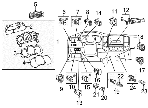 2006 Toyota Tacoma Switches Hazard Switch Diagram for 84332-04070