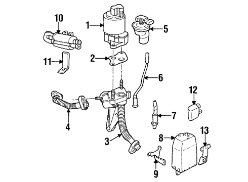 1999 Oldsmobile Intrigue Powertrain Control Sensor Asm, Intake Air Temperature Diagram for 12160246