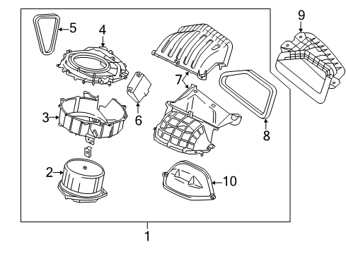 2017 Nissan Quest Blower Motor & Fan Blower Assy-Front Diagram for 27200-1JA1B