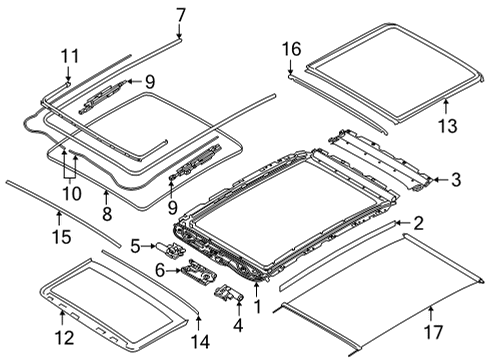 2020 BMW X6 Sunroof Hose Clamp Diagram for 07147294693