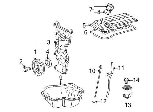 2009 Pontiac Vibe Filters Fitting, Oil Filter Diagram for 19185377