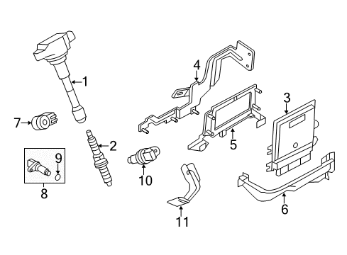 2017 Infiniti Q70 Powertrain Control Bracket-Control Unit Diagram for 23714-1MA1C