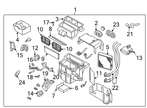 2006 Nissan Maxima Air Conditioner Core Assy-Front Heater Diagram for 27140-7Y000