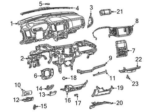 2021 Dodge Durango Instrument Panel Components Plug-Instrument Panel Diagram for 1GP37DX9AB