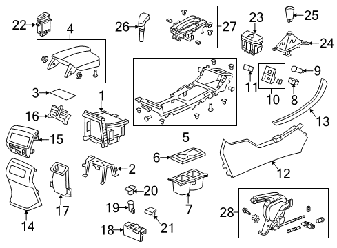 2017 Honda Accord Parking Brake Garnish Assy., R. Console Side*NH854L* (NEW MIDDLE SILVER) Diagram for 83420-T2F-A11ZA