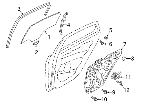 2020 Kia Forte Rear Door Channel Assembly-Rear Do Diagram for 83560M7000