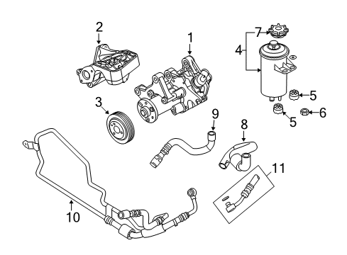 2012 BMW X5 P/S Pump & Hoses, Steering Gear & Linkage Power Steering Pump Diagram for 32416796458