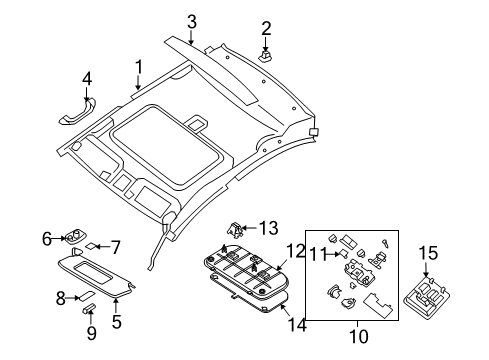 2010 Nissan Sentra Interior Trim - Roof Lens-Map Lamp Diagram for 26431-ET000