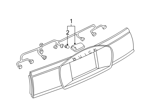 2007 Buick Rendezvous License Lamps Housing Asm, Rear License Plate Lamp (R.H.) Diagram for 19120616