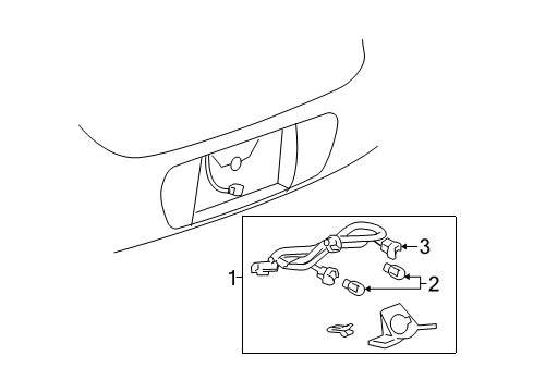 2005 Buick LaCrosse Bulbs License Lamp Diagram for 10333742