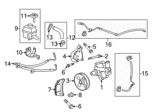 2010 Chevrolet Camaro P/S Pump & Hoses, Steering Gear & Linkage Hose Asm-P/S Fluid Cooler Outlet Diagram for 92249333