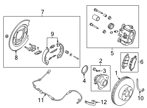 2022 Nissan Altima Rear Brakes Bracket-SKID Control Diagram for 47960-6CA0B