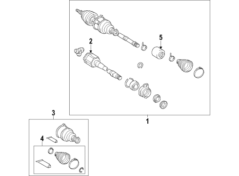 2020 Toyota Camry Front Axle Shafts & Joints, Drive Axles Boot Kit Diagram for 04427-08270