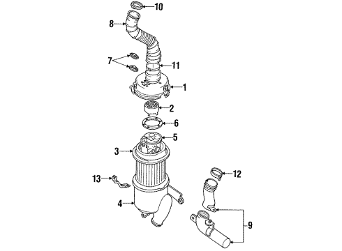 1992 Hyundai Scoupe Filters Clamp-Hose Diagram for 14711-88001