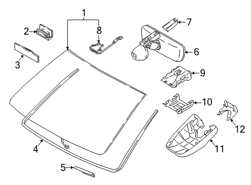 2020 Toyota Land Cruiser Windshield Glass Rain Sensor Diagram for 8646C-60010