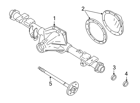 2008 Hummer H2 Axle Housing - Rear Rear Axle Assembly (3.73 Ratio) Diagram for 25904964