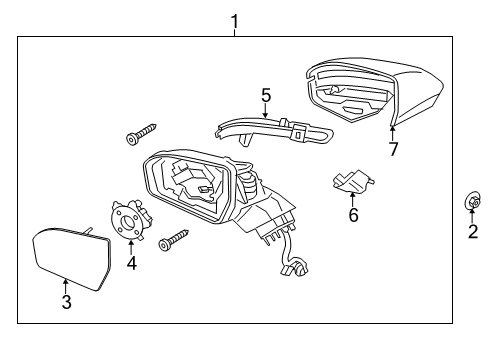 2016 Lincoln MKC Outside Mirrors Mirror Assembly Diagram for EJ7Z-17682-CBPTM
