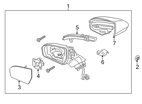 2016 Lincoln MKC Outside Mirrors Mirror Glass Diagram for EJ7Z-17K707-A