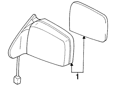 1997 Nissan Pickup Outside Mirrors Mirror-Door LH Diagram for 96302-11G20