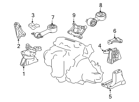 2010 Honda Civic Engine & Trans Mounting Bracket, Transmission Mountingbase Diagram for 50655-SNA-A00