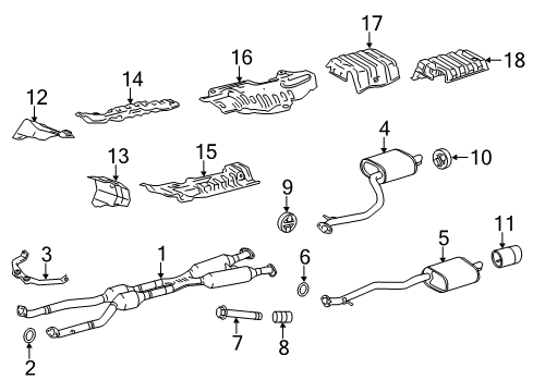 2014 Lexus IS250 Exhaust Components Exhaust Tail Pipe Assembly, Left Diagram for 17440-31170