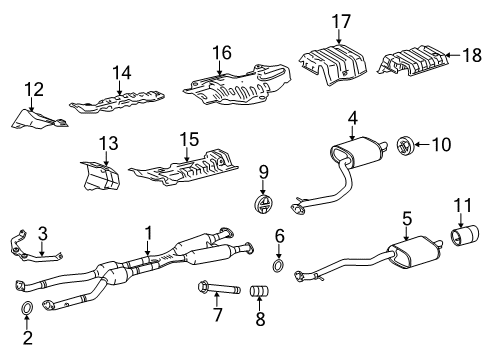 2014 Lexus IS250 Exhaust Components Exhaust Tail Pipe Assembly Diagram for 17430-31C90