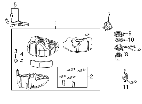 2004 Ford Excursion Fuel System Components Fuel Gauge Sending Unit Diagram for YC3Z-9A299-AA