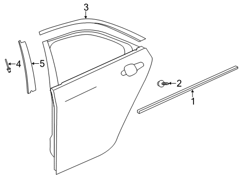 2016 Cadillac ATS Exterior Trim - Rear Door Belt Molding Diagram for 84886163