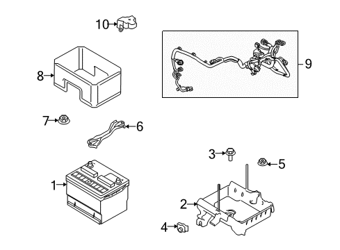 2012 Lincoln MKT Battery Positive Cable Diagram for BA5Z-14300-AA