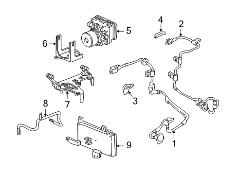 2005 Acura NSX ABS Components TCS Unit Diagram for 39900-SL0-053