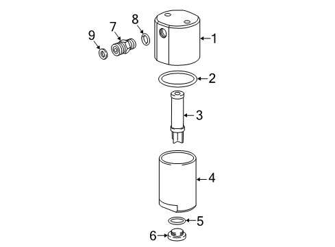 2016 Chevrolet Impala Fuel System Components Filter Asm-Cng Fuel Diagram for 52371815