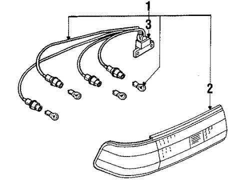 1989 Toyota Corolla Tail Lamps Lens, Rear Combination Lamp, RH Diagram for 81551-1A490