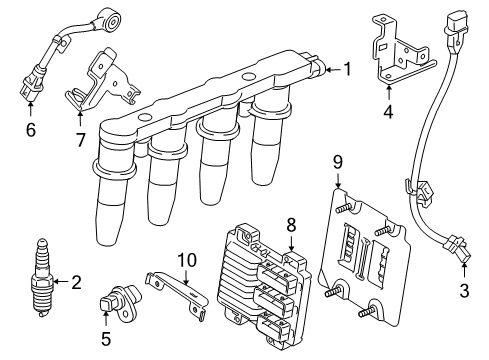 2012 Chevrolet Cruze Powertrain Control Spark Plug Diagram for 12681655