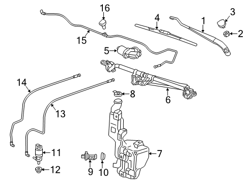 2019 Cadillac Escalade ESV Wiper & Washer Components Front Transmission Diagram for 22956300
