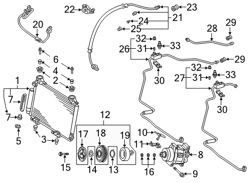 2005 Toyota Echo A/C Condenser, Compressor & Lines Suction Hose Diagram for 88704-52060