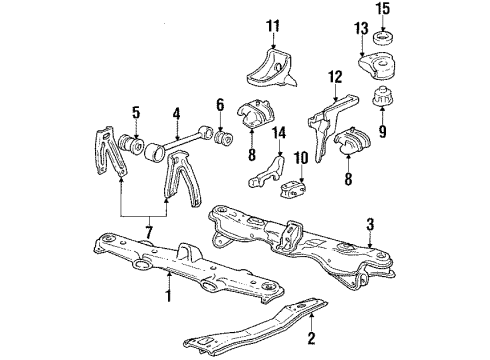 1985 Honda Accord Engine Mounting Bracket, Wind Stopper Diagram for 50820-SA5-010