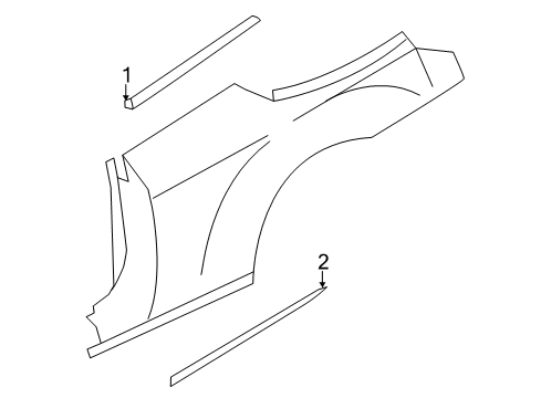 2011 Chrysler 200 Exterior Trim - Quarter Panel Molding-Quarter Panel Diagram for ZH60TZZAA