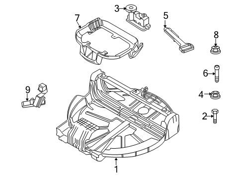 2004 BMW X3 Spare Tire Carrier Centering Ring, Emergency Wheel Diagram for 51713402101