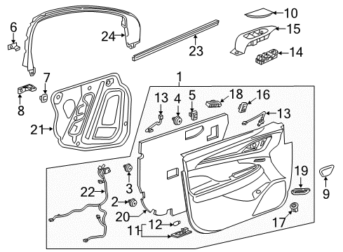 2017 Buick LaCrosse Power Seats Window Switch Diagram for 23333505