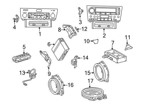 2005 Lexus LS430 Sound System Speaker Assy, Rear Diagram for 86160-0WA00