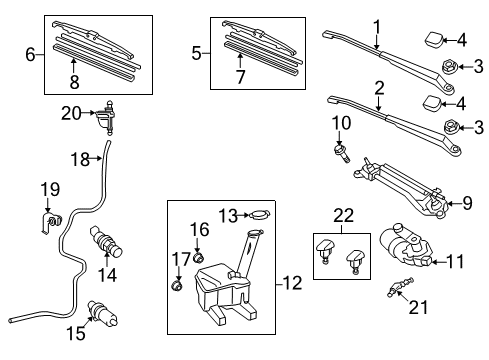 2010 Toyota Yaris Wiper & Washer Components Wiper Blade Refill Diagram for 85214-68011