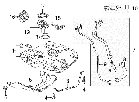 2016 Chevrolet Malibu Fuel Supply Fuel Tank Diagram for 84574974