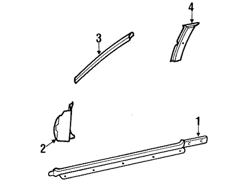 1988 Toyota Corolla Interior Trim - Pillars, Rocker & Floor Lock Pillar Trim Diagram for 62412-02010-J9